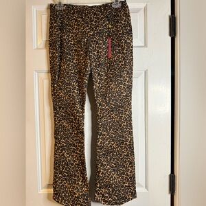 UNIF Animal Print Flare Pants